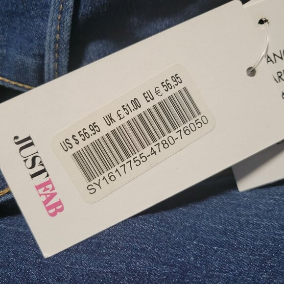 Just Fab Jeans Womens Plus Size 24W Straight High Waist Medium Wash Denim Pants - Picture 6 of 8